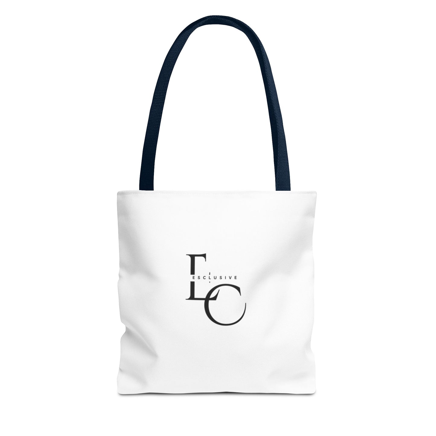 Minimalist Black Tote Bag with EO Monogram Logo — Stylish Everyday Canvas Tote