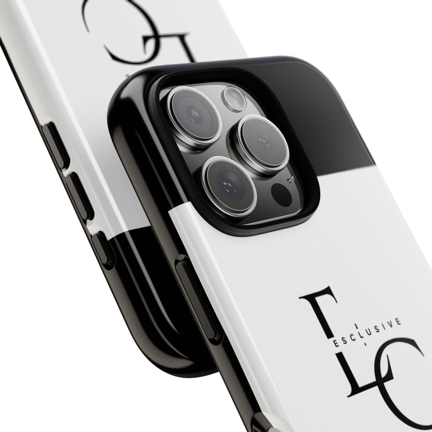 LC Exclusive Monogram Tough Phone Case — Black & White Slim Protective Cover