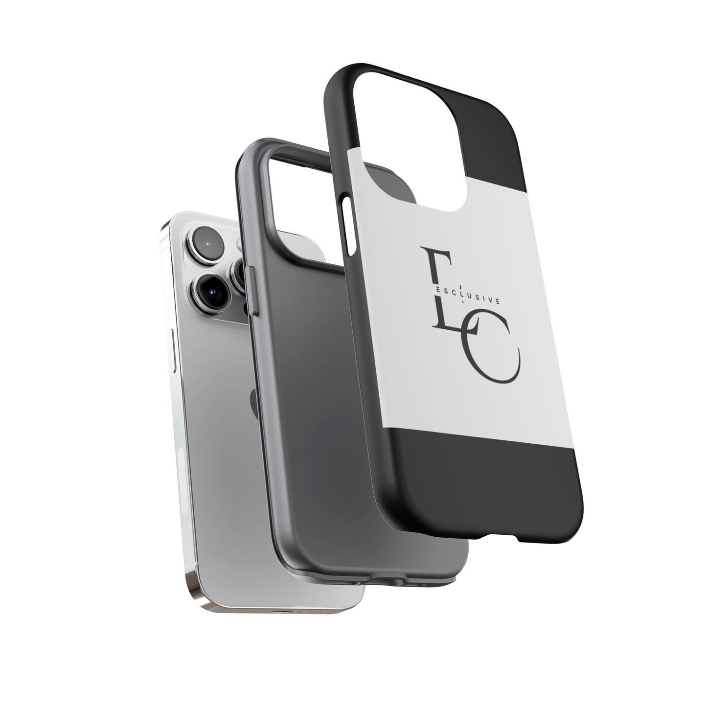 LC Exclusive Monogram Tough Phone Case — Black & White Slim Protective Cover