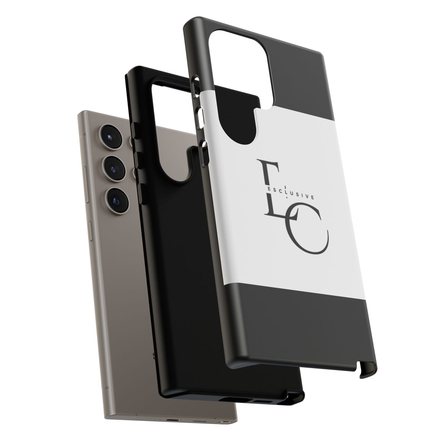 LC Exclusive Monogram Tough Phone Case — Black & White Slim Protective Cover