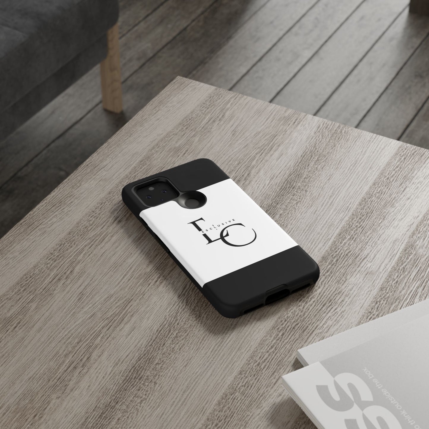 LC Exclusive Monogram Tough Phone Case — Black & White Slim Protective Cover