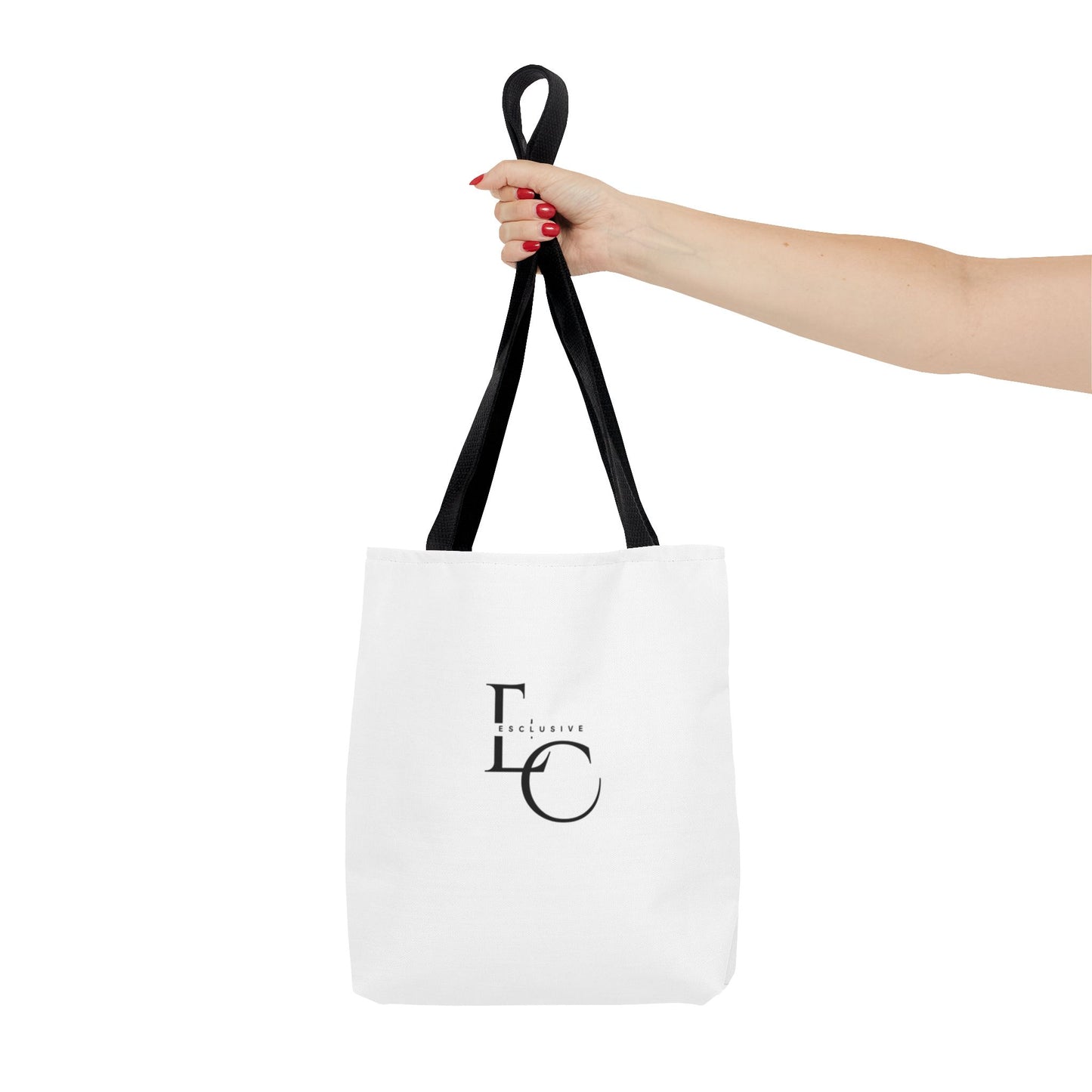 Minimalist Black Tote Bag with EO Monogram Logo — Stylish Everyday Canvas Tote