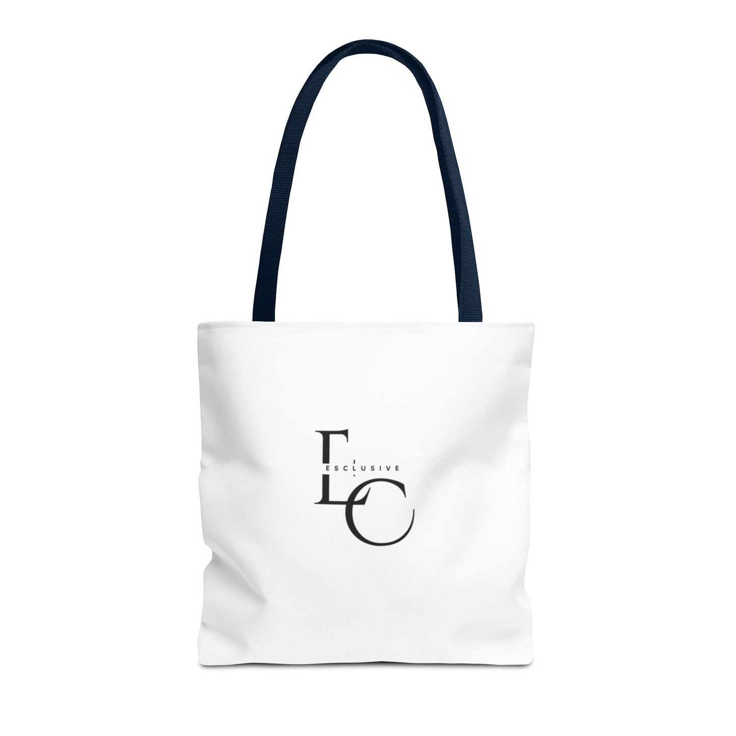 Minimalist Black Tote Bag with EO Monogram Logo — Stylish Everyday Canvas Tote