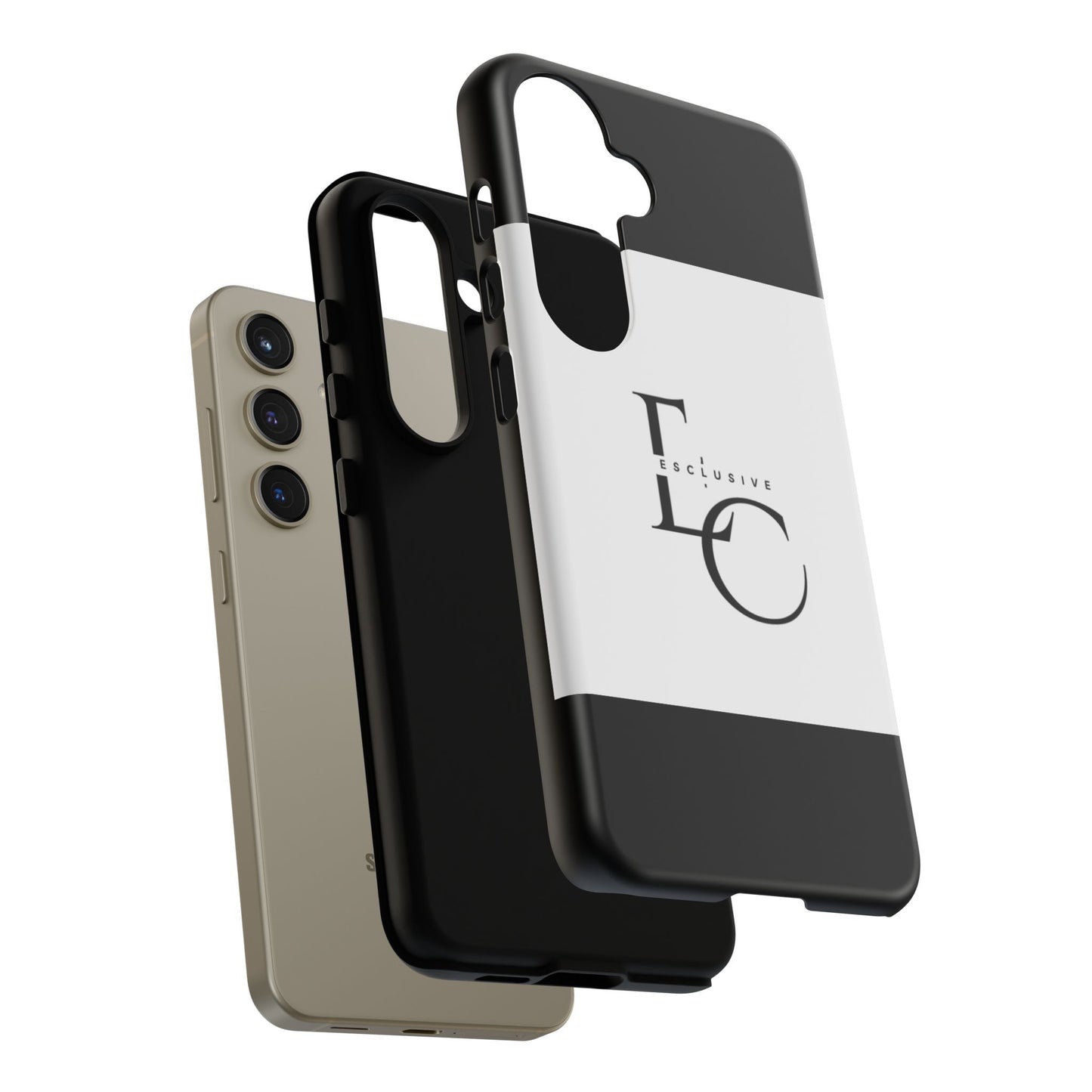 LC Exclusive Monogram Tough Phone Case — Black & White Slim Protective Cover