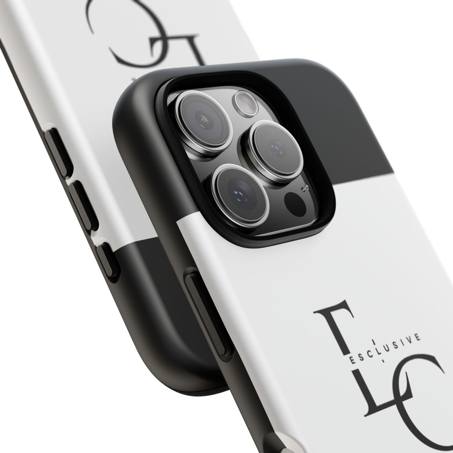 LC Exclusive Monogram Tough Phone Case — Black & White Slim Protective Cover