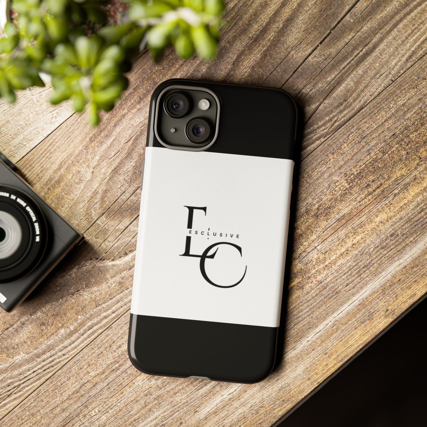 LC Exclusive Monogram Tough Phone Case — Black & White Slim Protective Cover