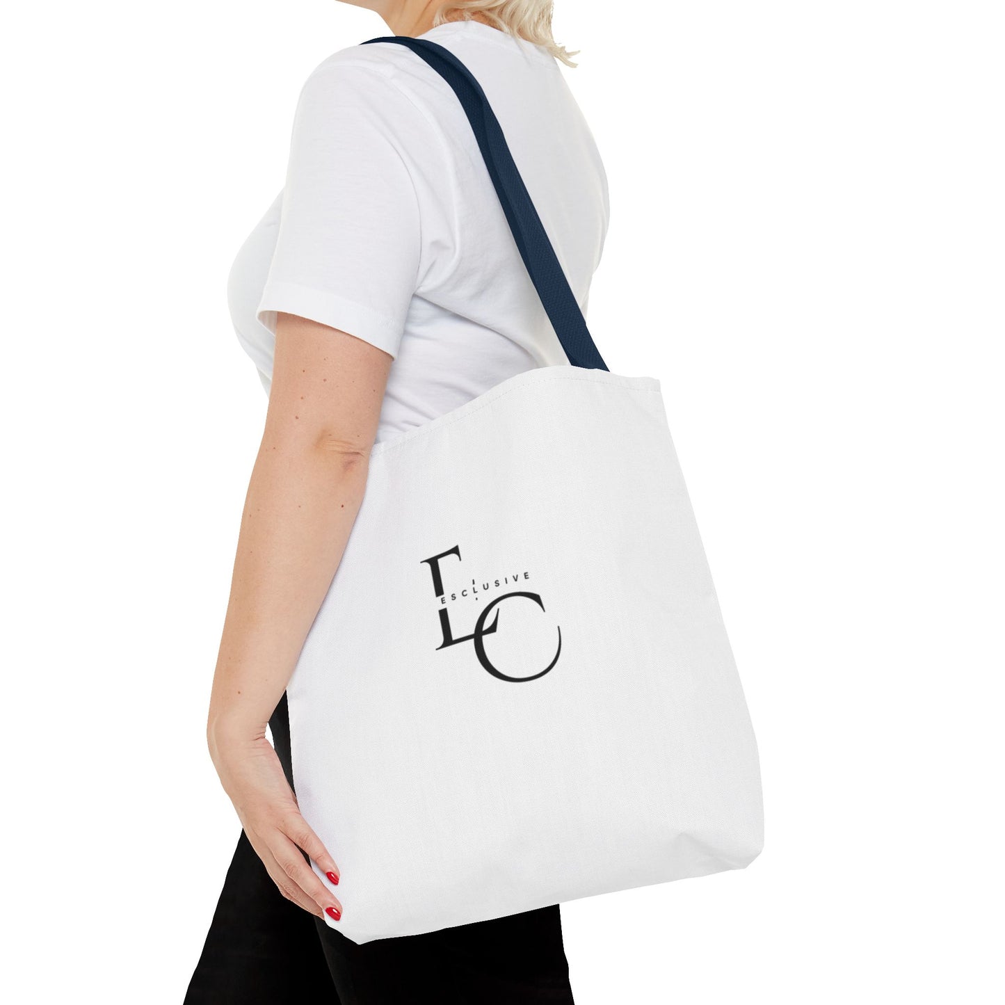 Minimalist Black Tote Bag with EO Monogram Logo — Stylish Everyday Canvas Tote