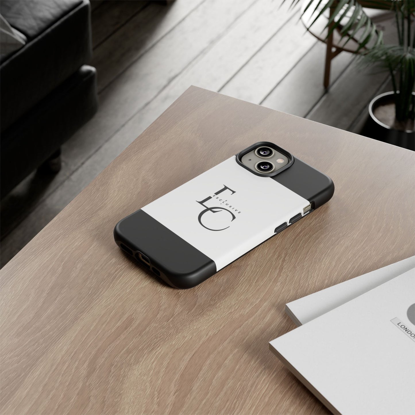 LC Exclusive Monogram Tough Phone Case — Black & White Slim Protective Cover