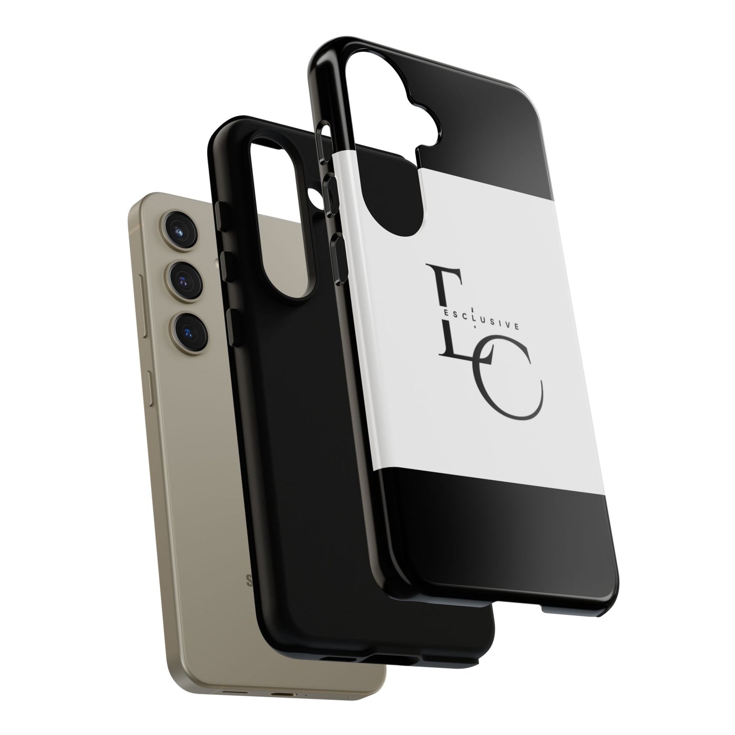 LC Exclusive Monogram Tough Phone Case — Black & White Slim Protective Cover