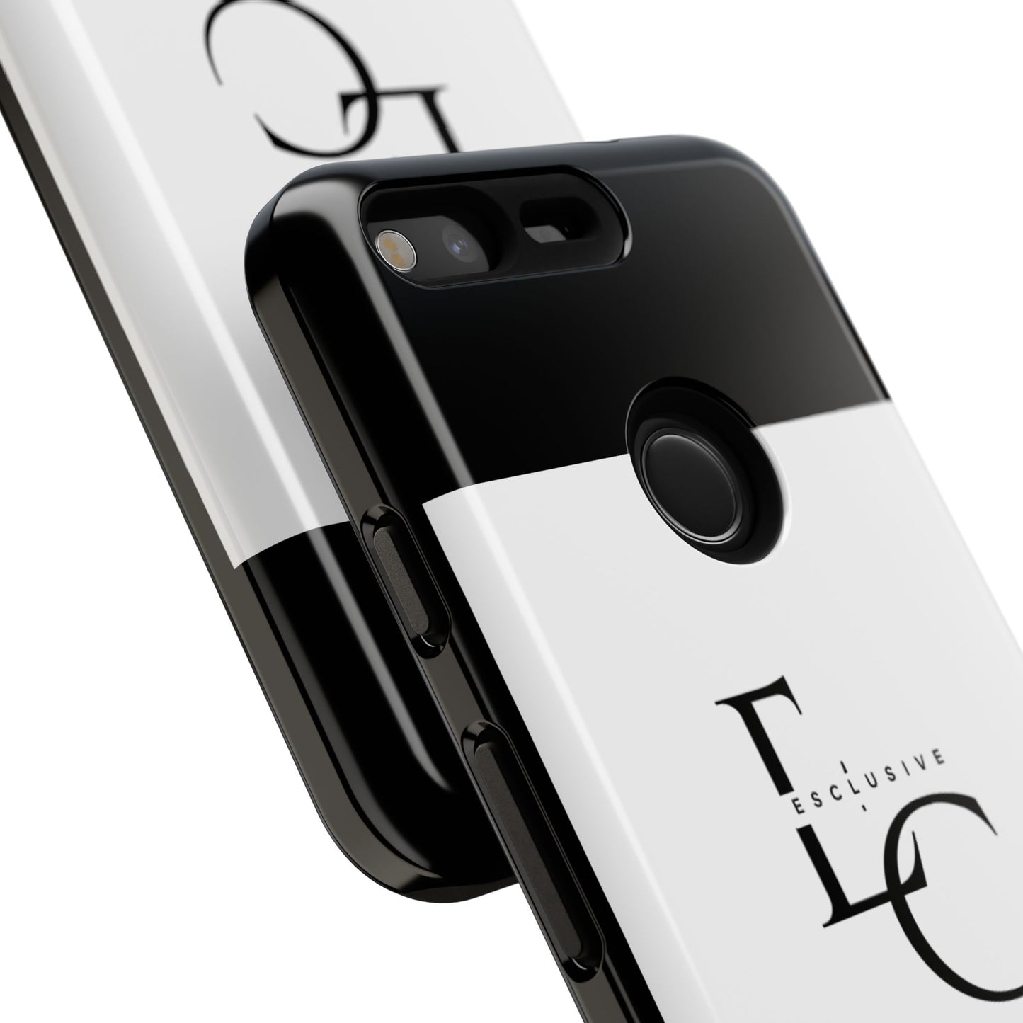 LC Exclusive Monogram Tough Phone Case — Black & White Slim Protective Cover