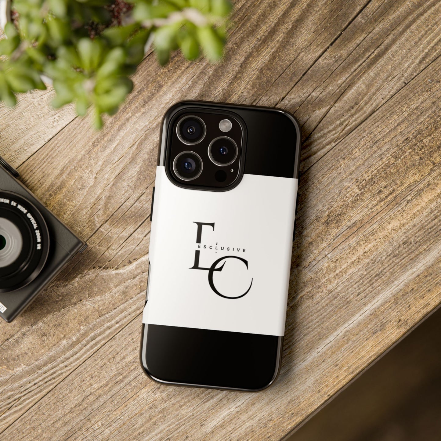 LC Exclusive Monogram Tough Phone Case — Black & White Slim Protective Cover