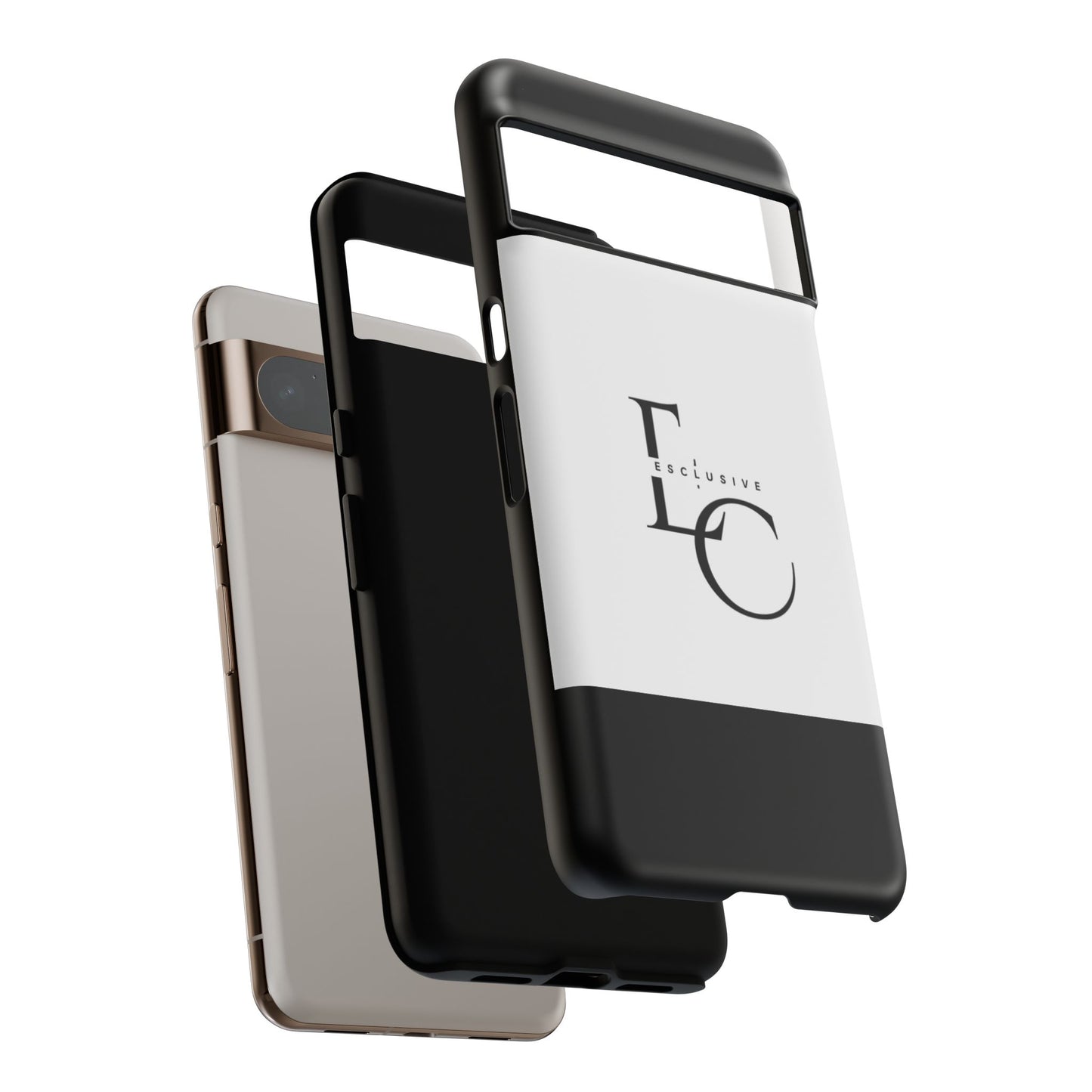 LC Exclusive Monogram Tough Phone Case — Black & White Slim Protective Cover