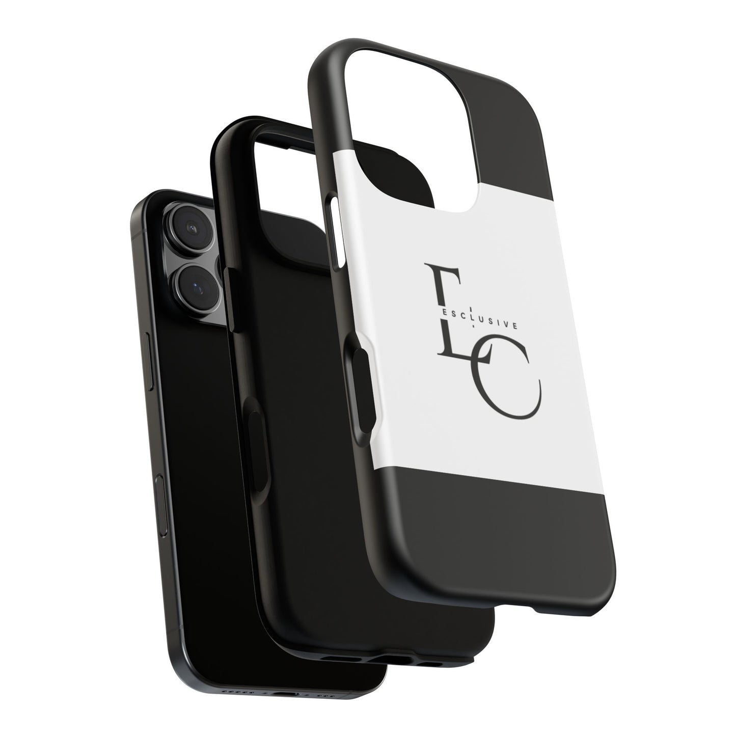 LC Exclusive Monogram Tough Phone Case — Black & White Slim Protective Cover