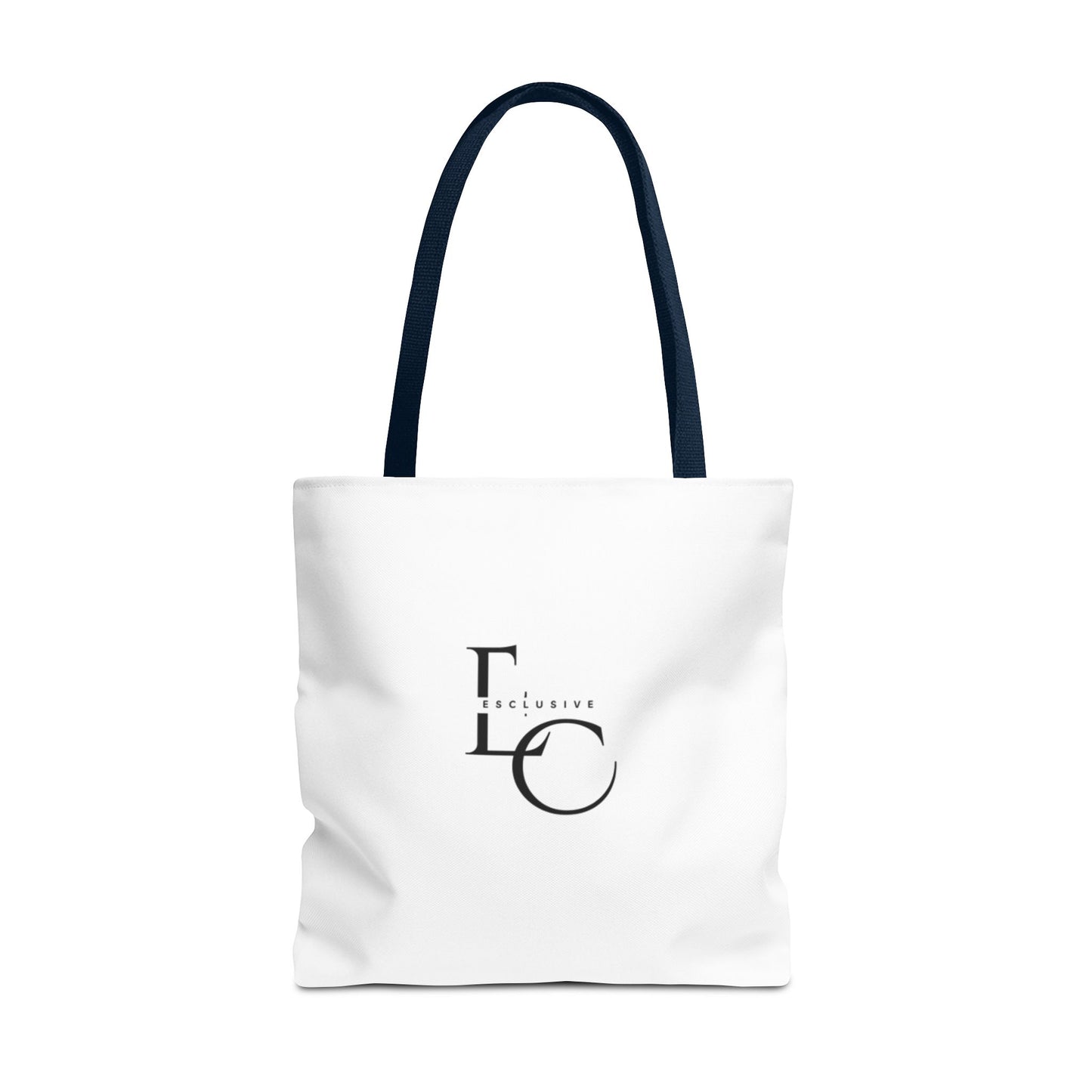Minimalist Black Tote Bag with EO Monogram Logo — Stylish Everyday Canvas Tote