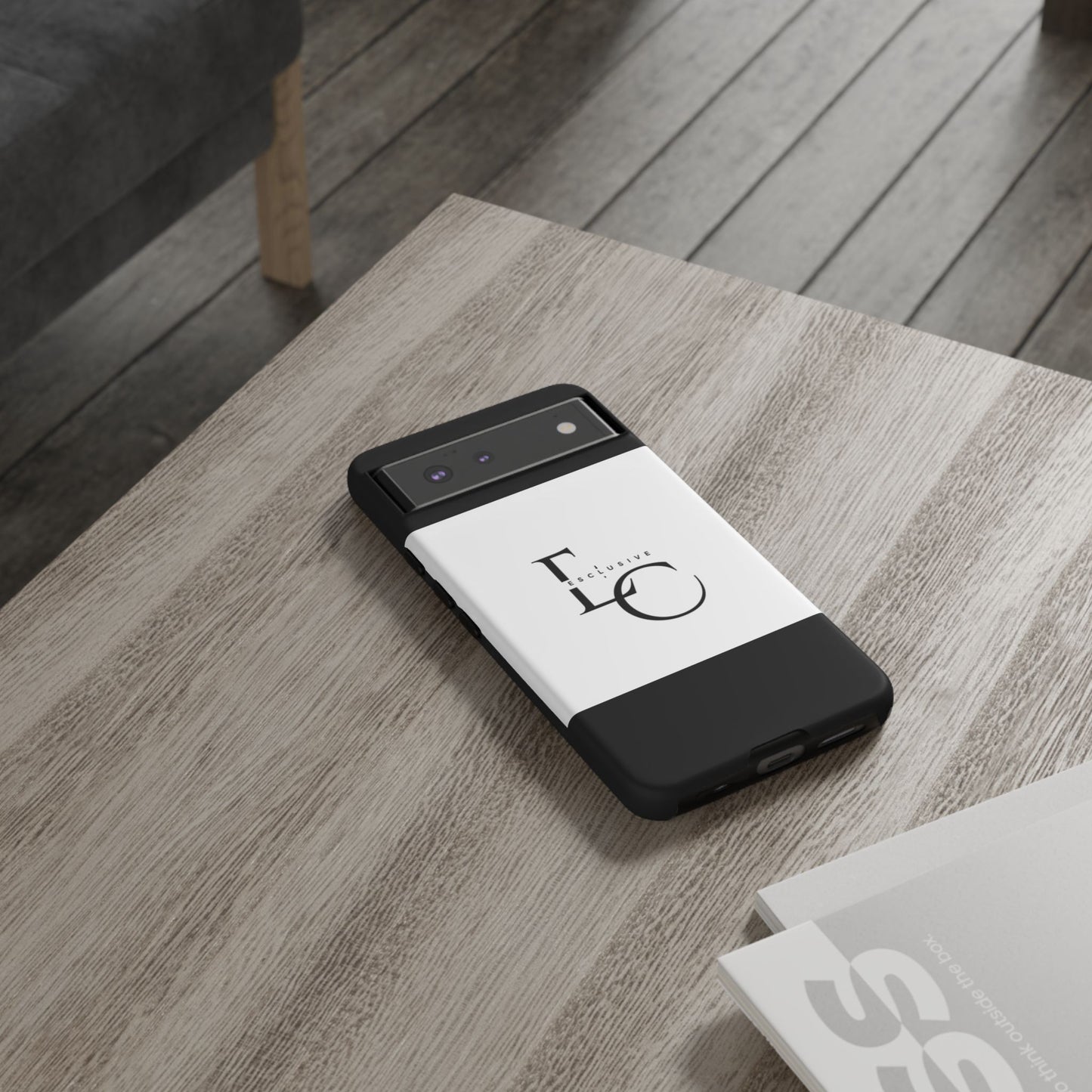 LC Exclusive Monogram Tough Phone Case — Black & White Slim Protective Cover