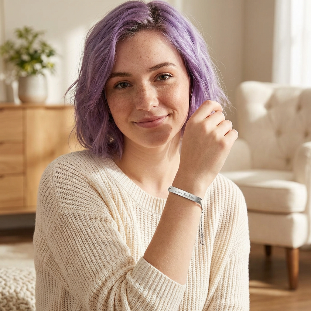 Engravable Adjustable Bar Bracelet — "I Love You Mom" Personalized Mother's Day Jewelry