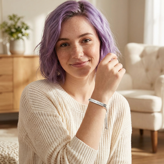 Engravable Adjustable Bar Bracelet — "I Love You Mom" Personalized Mother's Day Jewelry