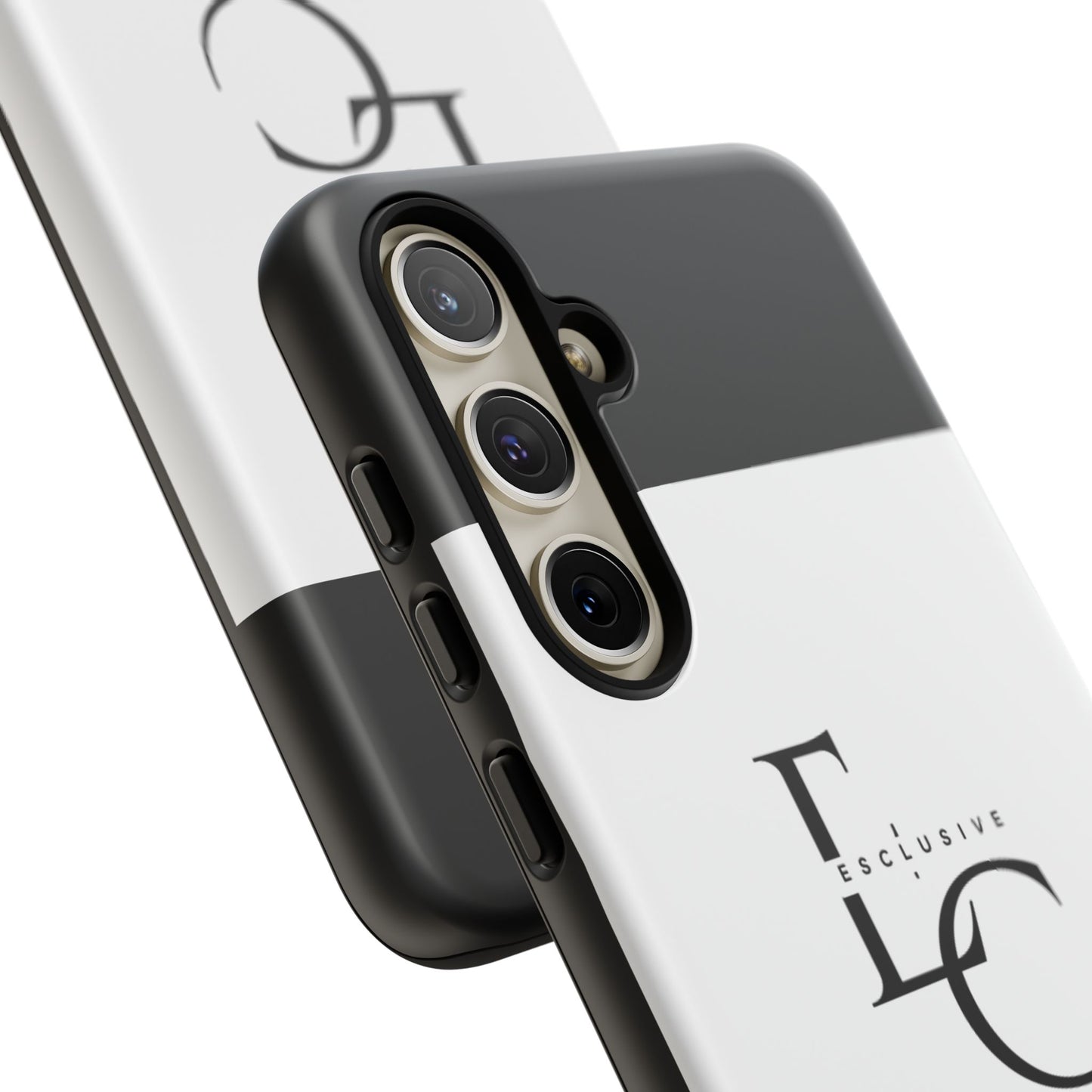 LC Exclusive Monogram Tough Phone Case — Black & White Slim Protective Cover