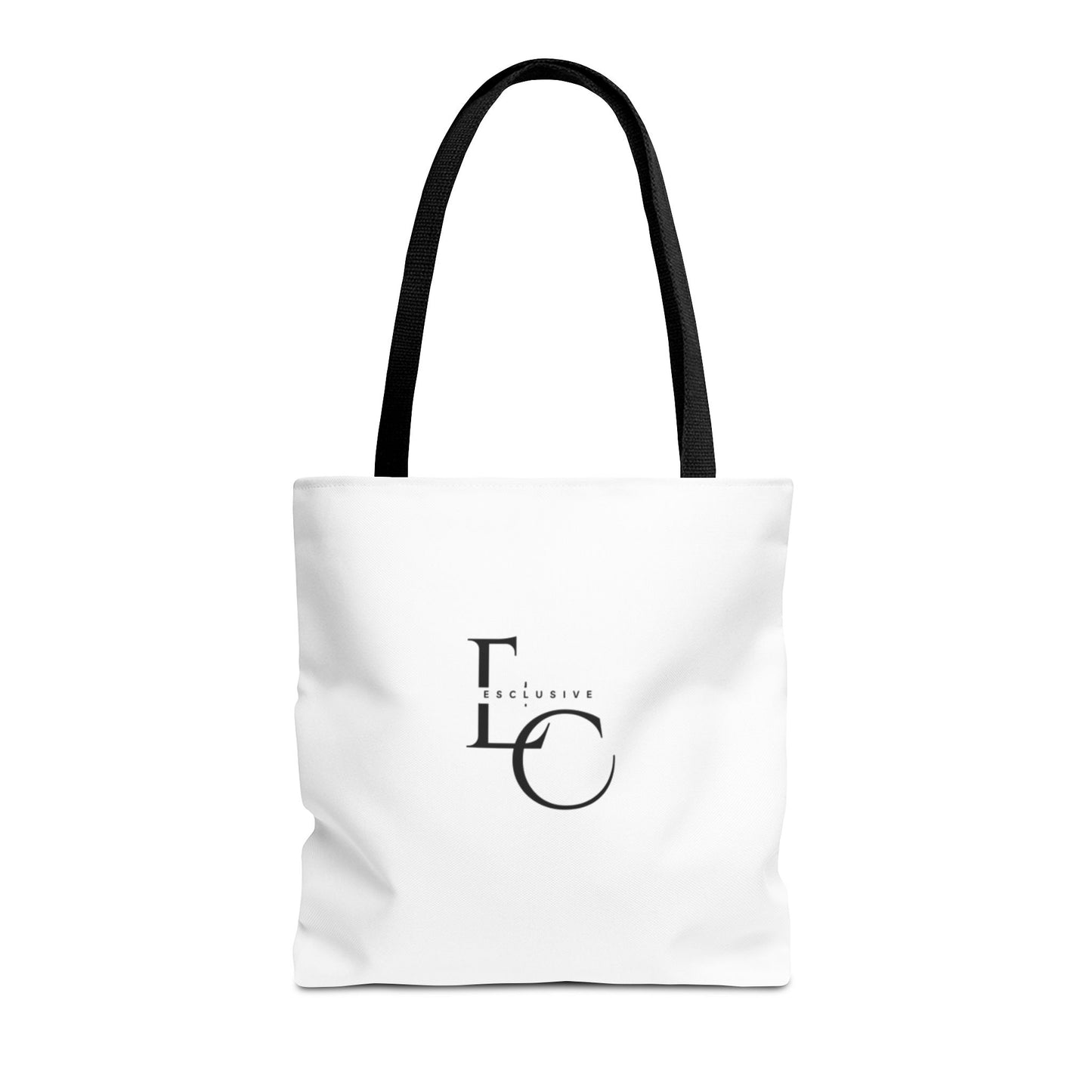 Minimalist Black Tote Bag with EO Monogram Logo — Stylish Everyday Canvas Tote