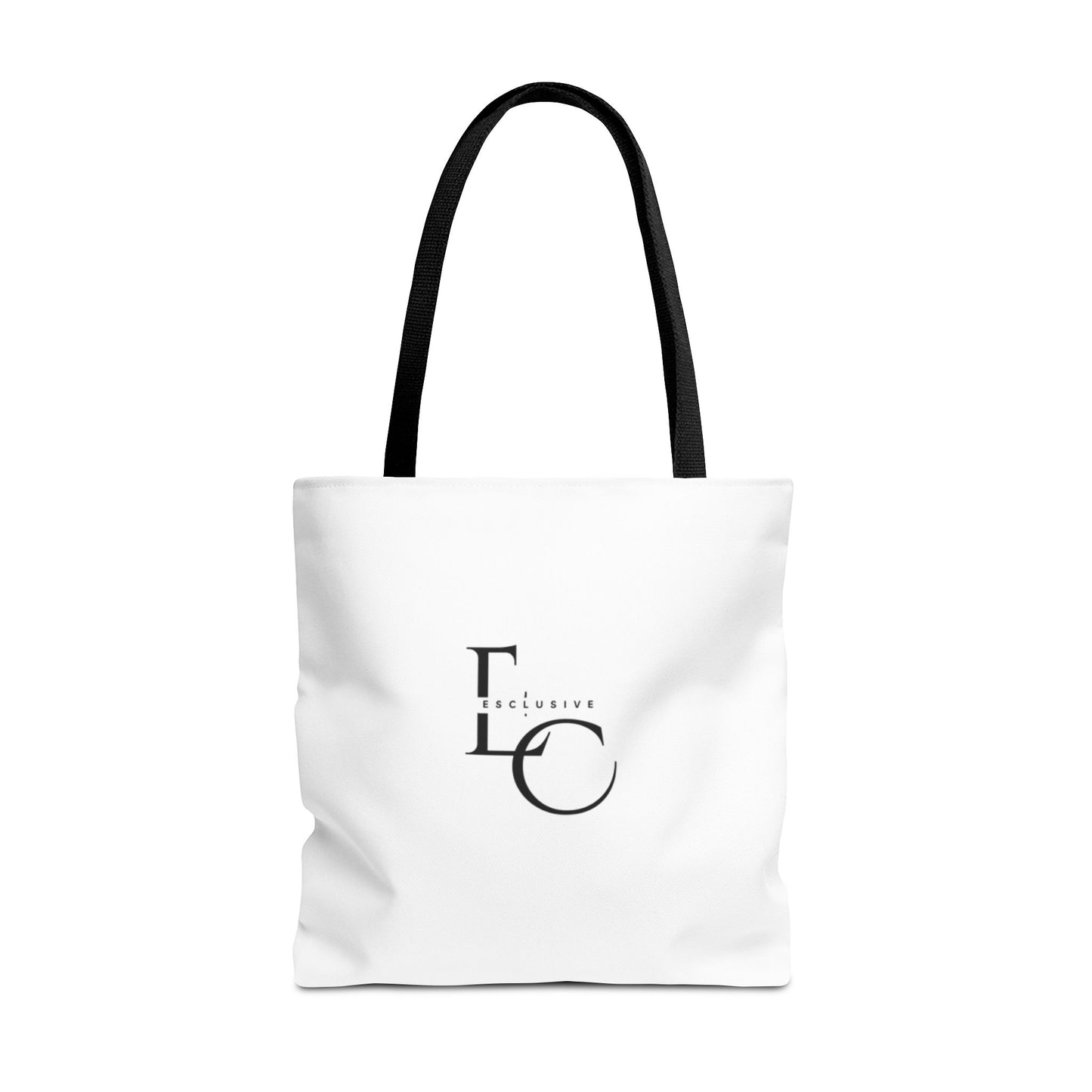 Minimalist Black Tote Bag with EO Monogram Logo — Stylish Everyday Canvas Tote