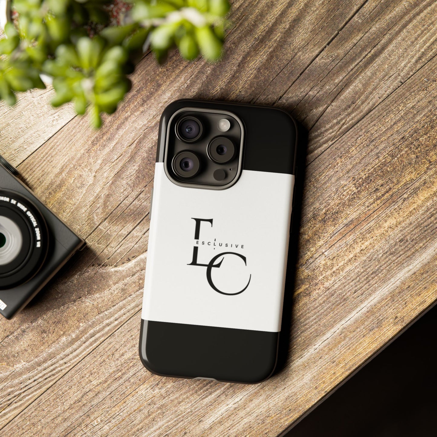 LC Exclusive Monogram Tough Phone Case — Black & White Slim Protective Cover