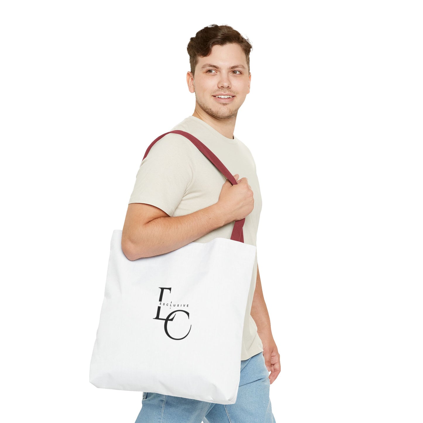 Minimalist Black Tote Bag with EO Monogram Logo — Stylish Everyday Canvas Tote