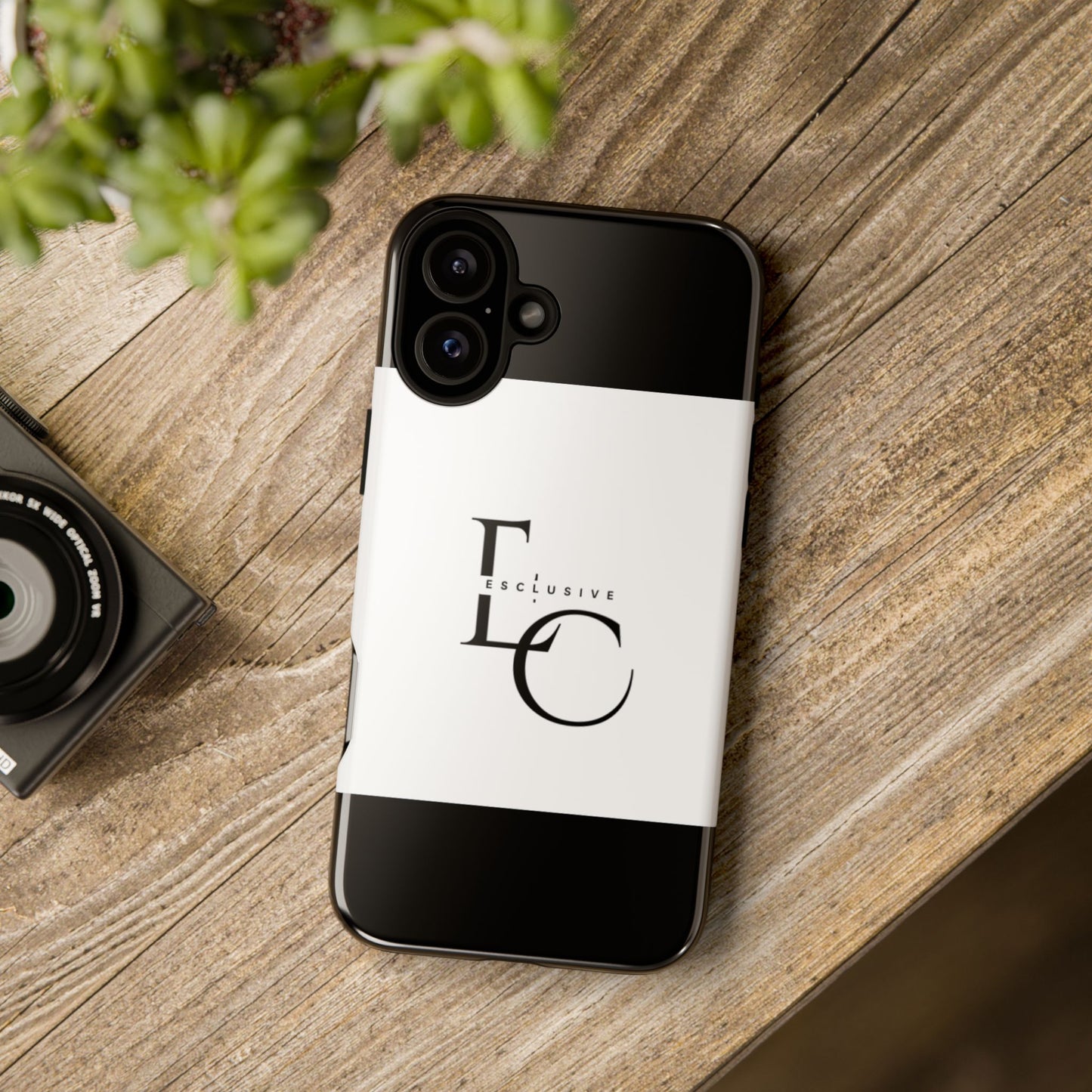LC Exclusive Monogram Tough Phone Case — Black & White Slim Protective Cover