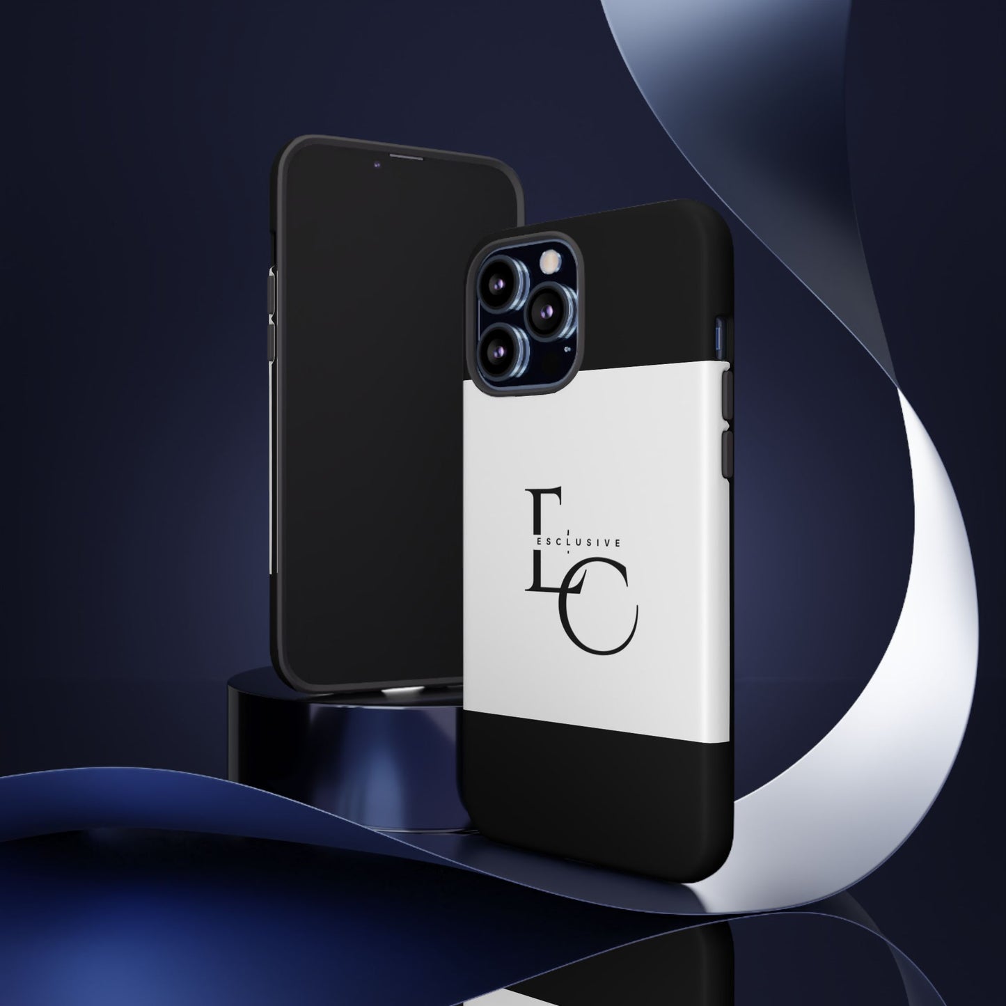 LC Exclusive Monogram Tough Phone Case — Black & White Slim Protective Cover