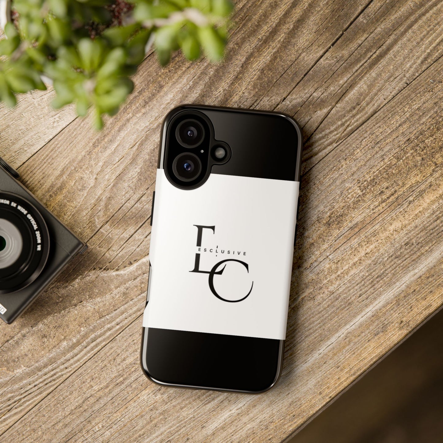 LC Exclusive Monogram Tough Phone Case — Black & White Slim Protective Cover
