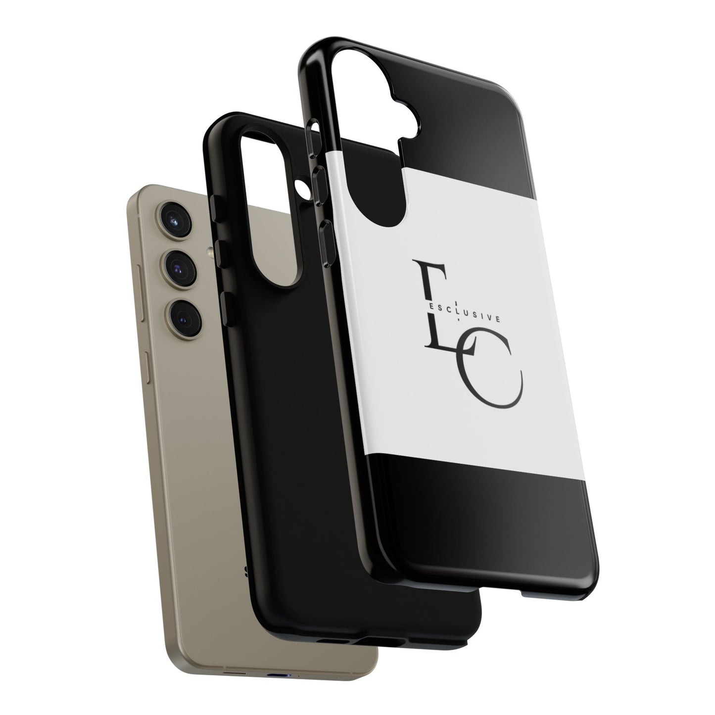 LC Exclusive Monogram Tough Phone Case — Black & White Slim Protective Cover