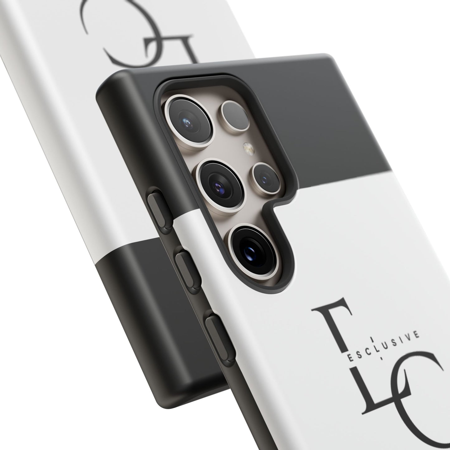 LC Exclusive Monogram Tough Phone Case — Black & White Slim Protective Cover