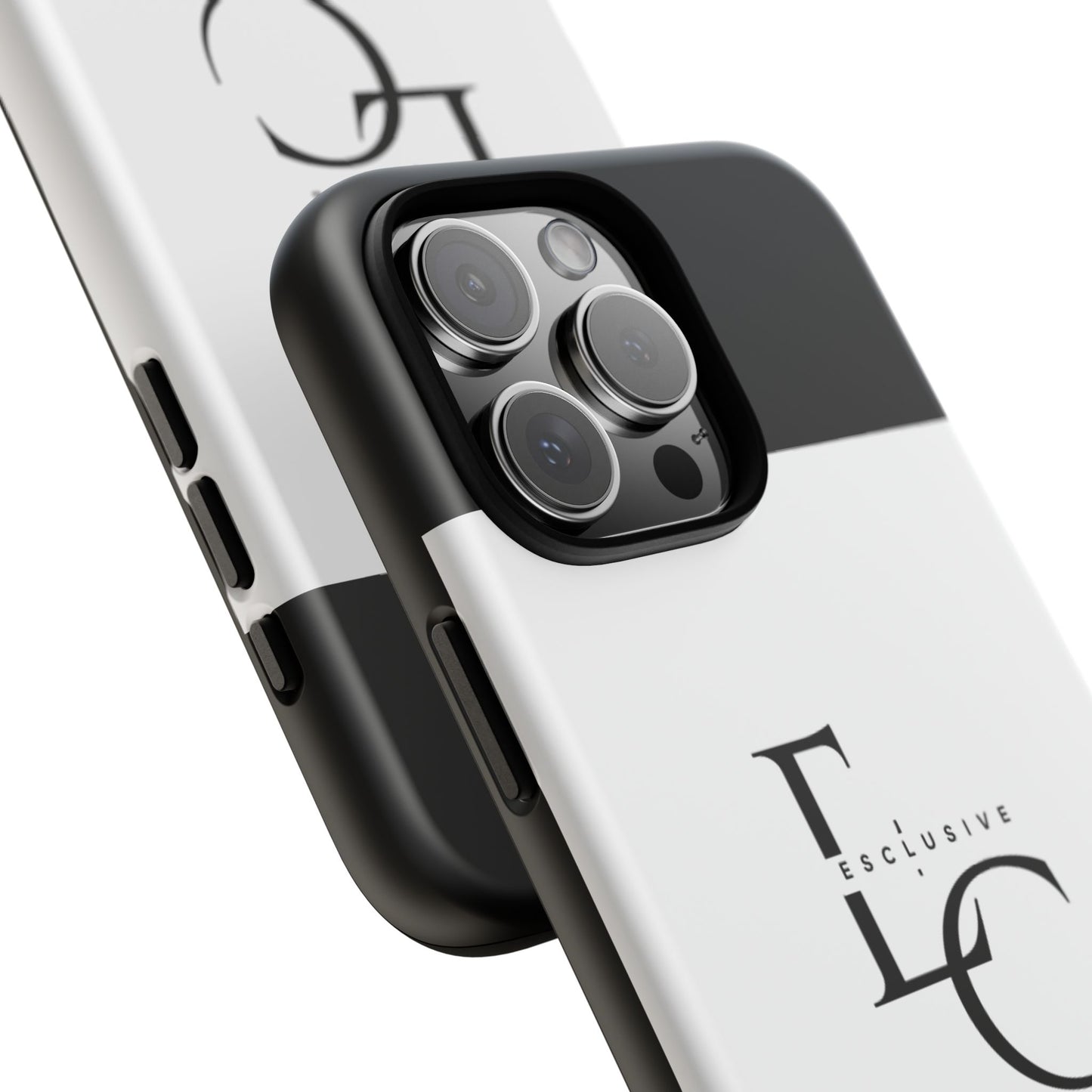 LC Exclusive Monogram Tough Phone Case — Black & White Slim Protective Cover