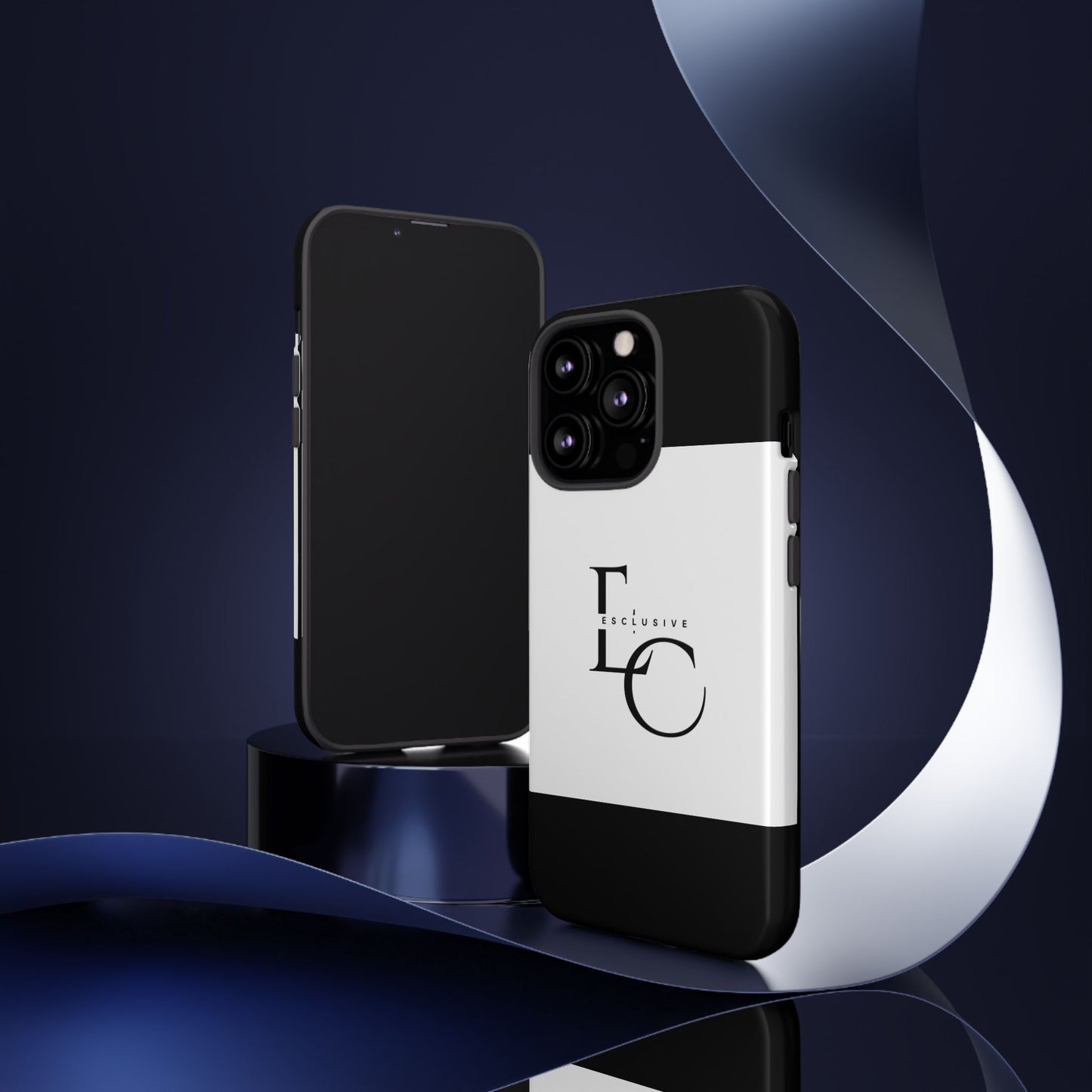 LC Exclusive Monogram Tough Phone Case — Black & White Slim Protective Cover