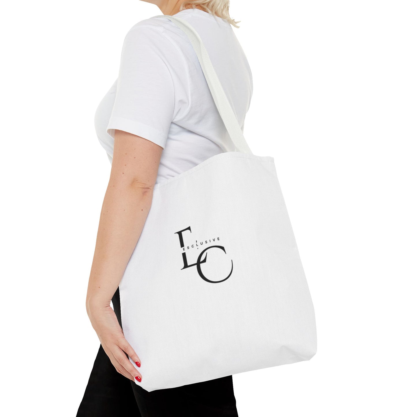 Minimalist Black Tote Bag with EO Monogram Logo — Stylish Everyday Canvas Tote