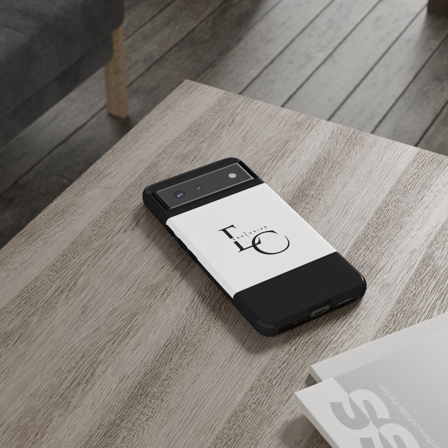 LC Exclusive Monogram Tough Phone Case — Black & White Slim Protective Cover