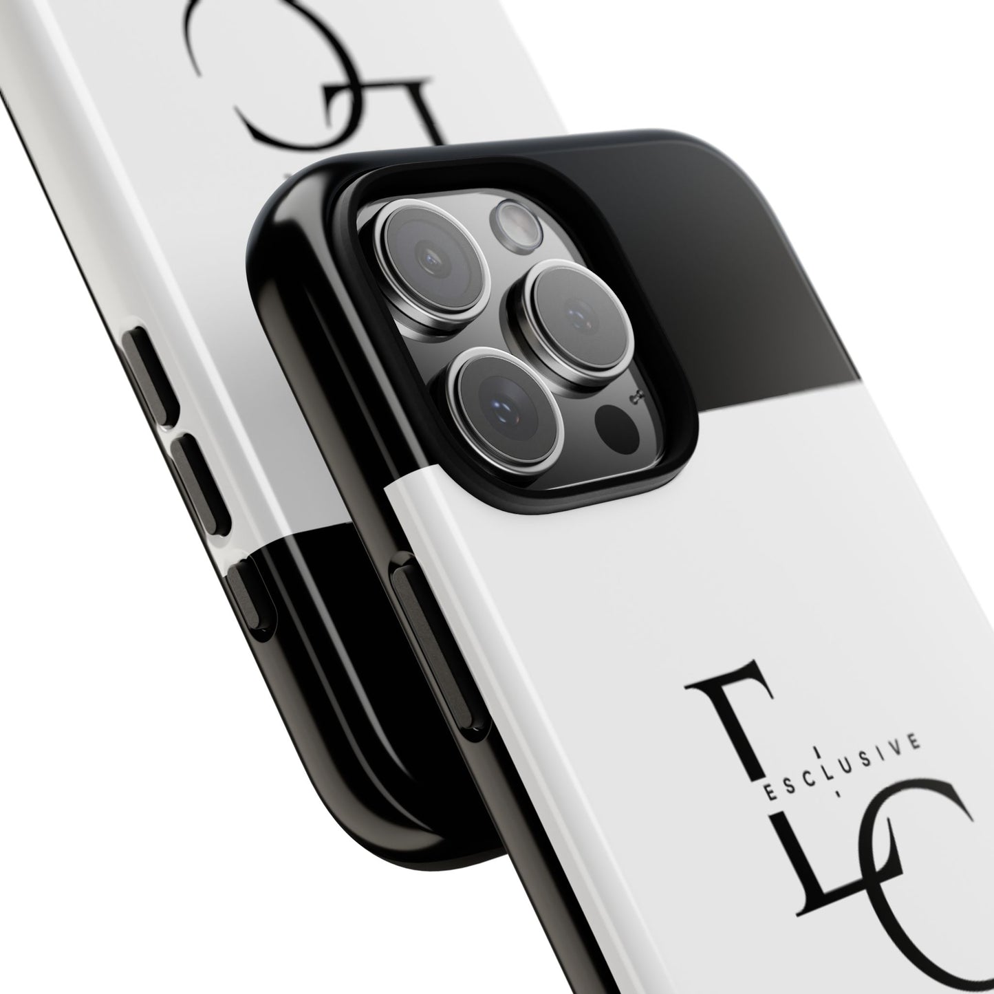 LC Exclusive Monogram Tough Phone Case — Black & White Slim Protective Cover