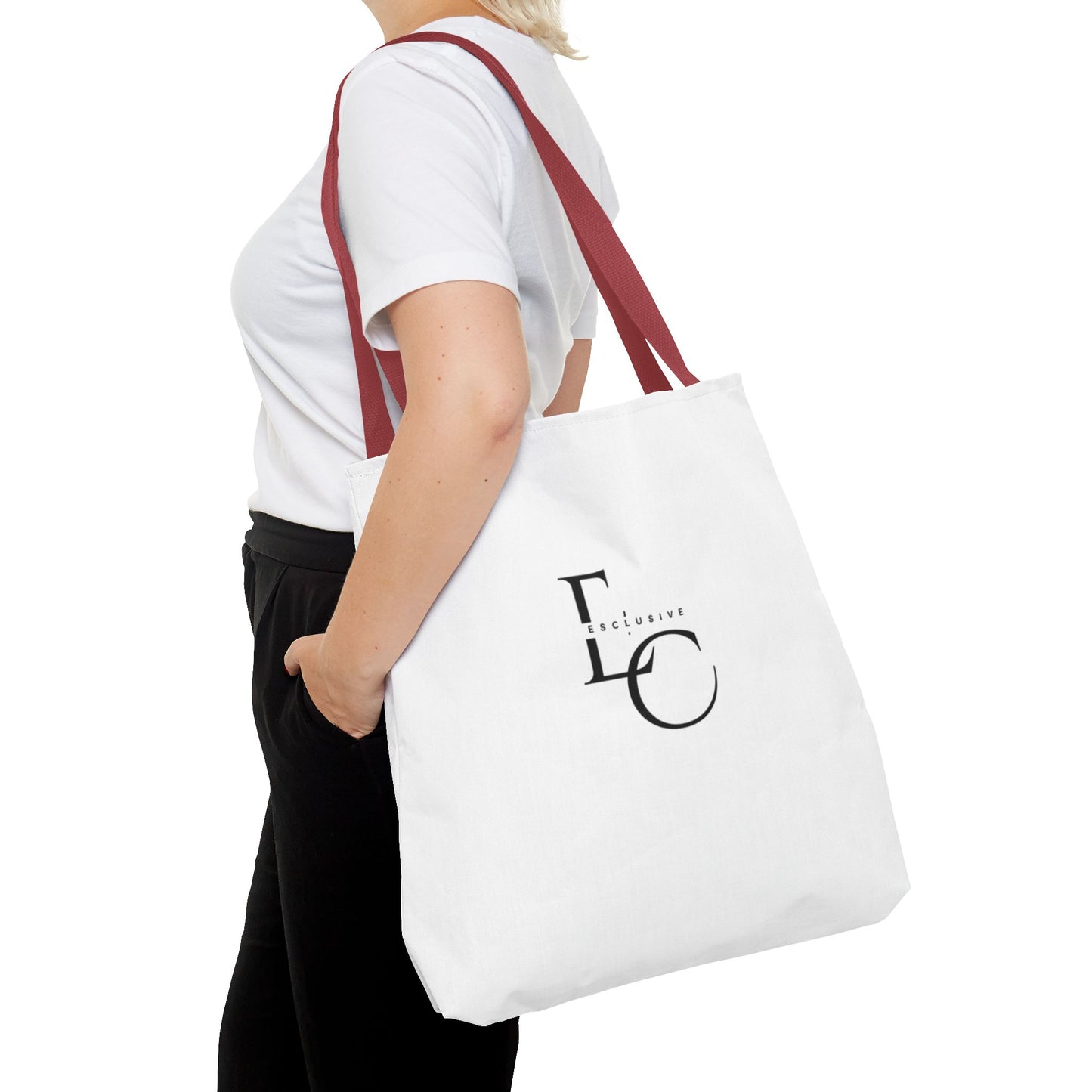 Minimalist Black Tote Bag with EO Monogram Logo — Stylish Everyday Canvas Tote
