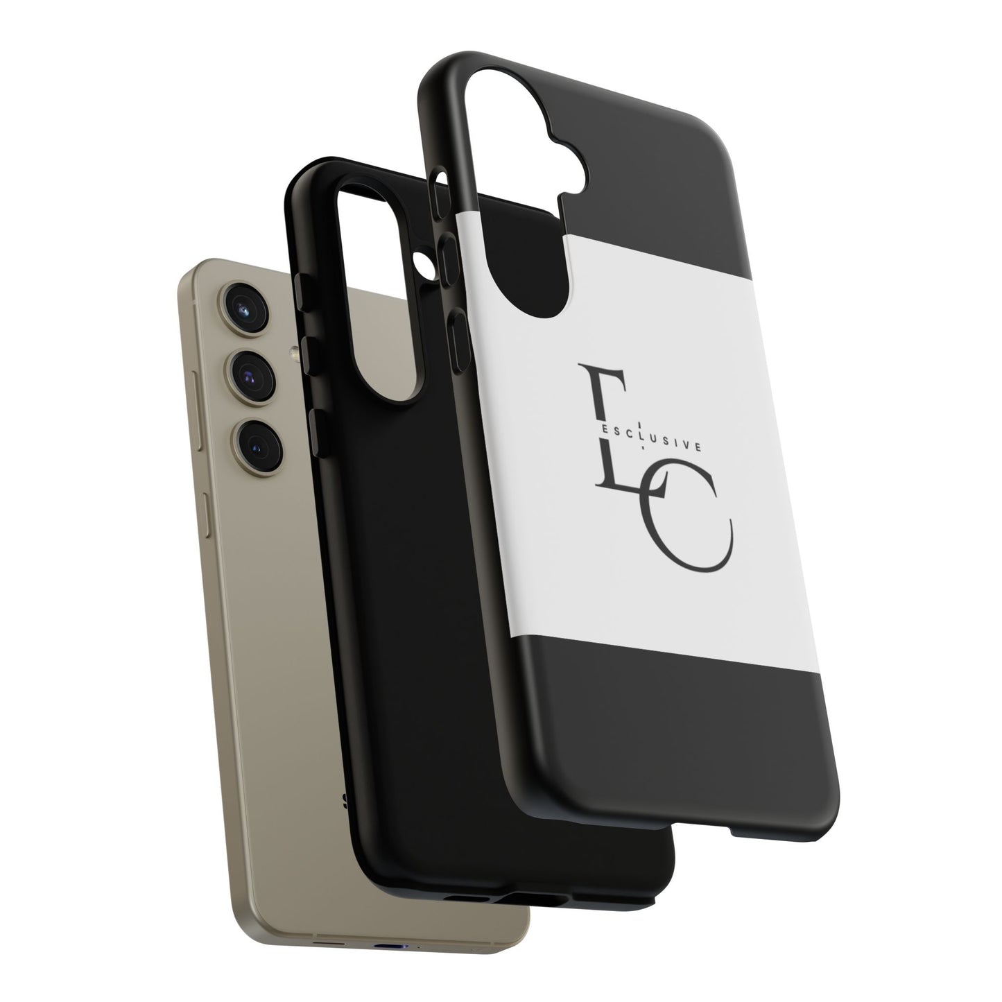 LC Exclusive Monogram Tough Phone Case — Black & White Slim Protective Cover