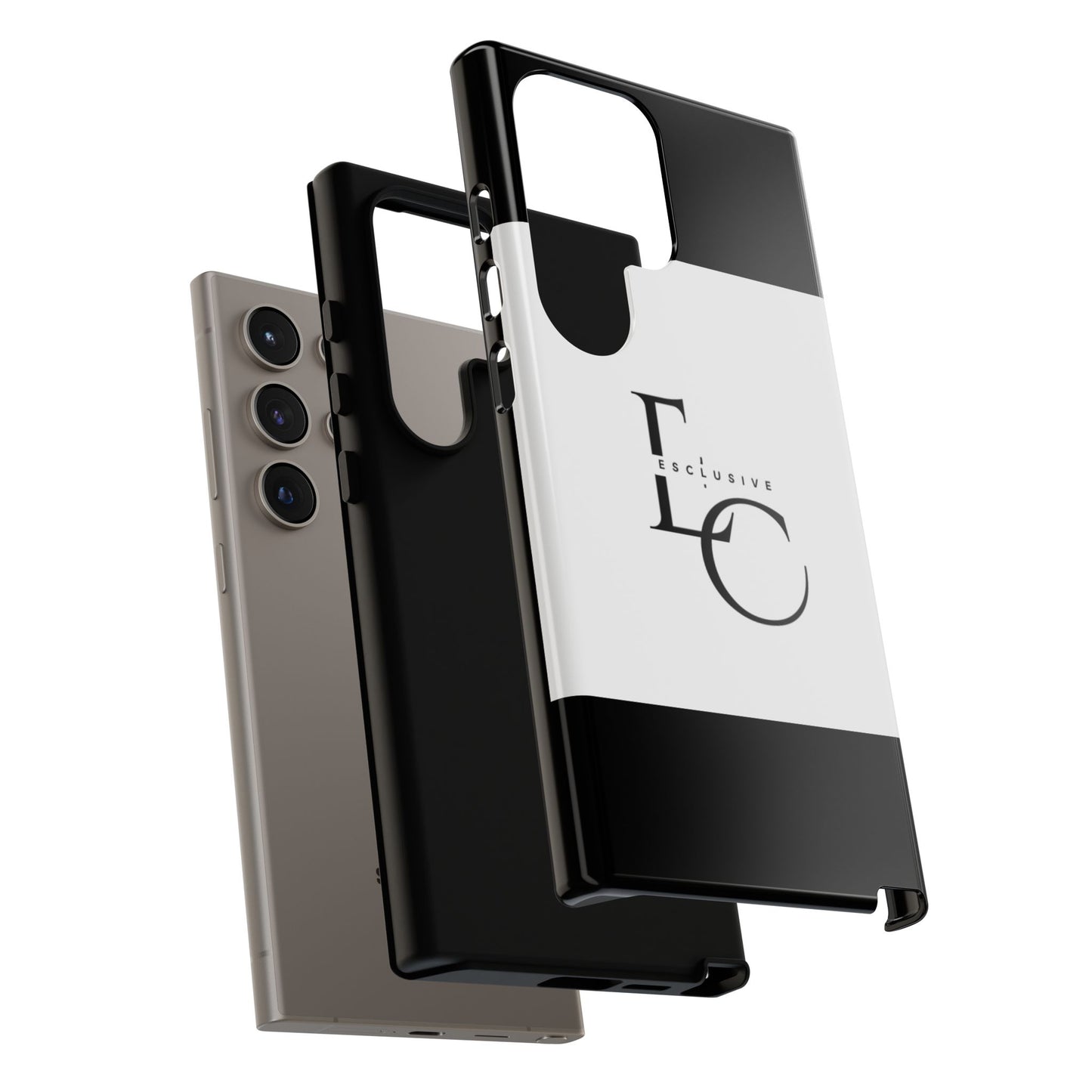 LC Exclusive Monogram Tough Phone Case — Black & White Slim Protective Cover