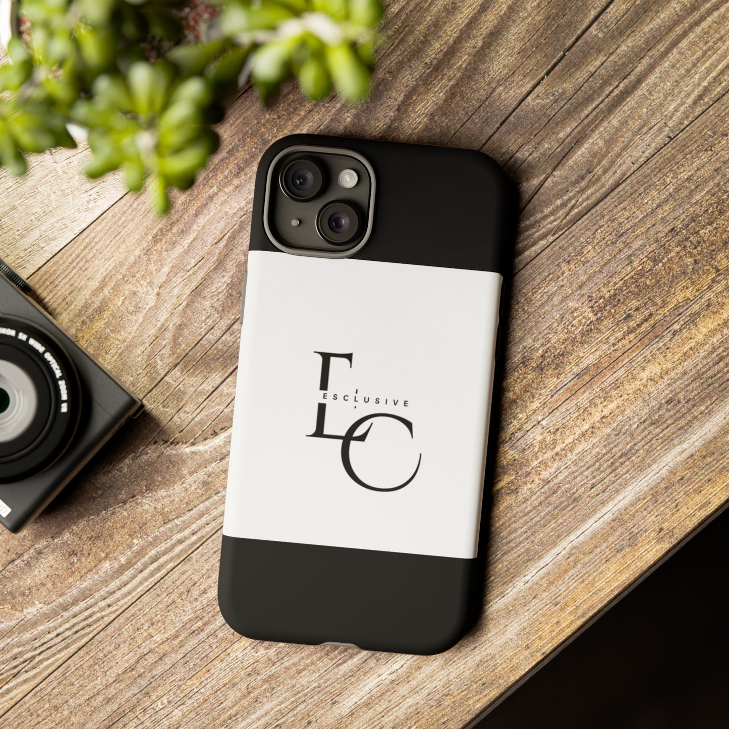 LC Exclusive Monogram Tough Phone Case — Black & White Slim Protective Cover