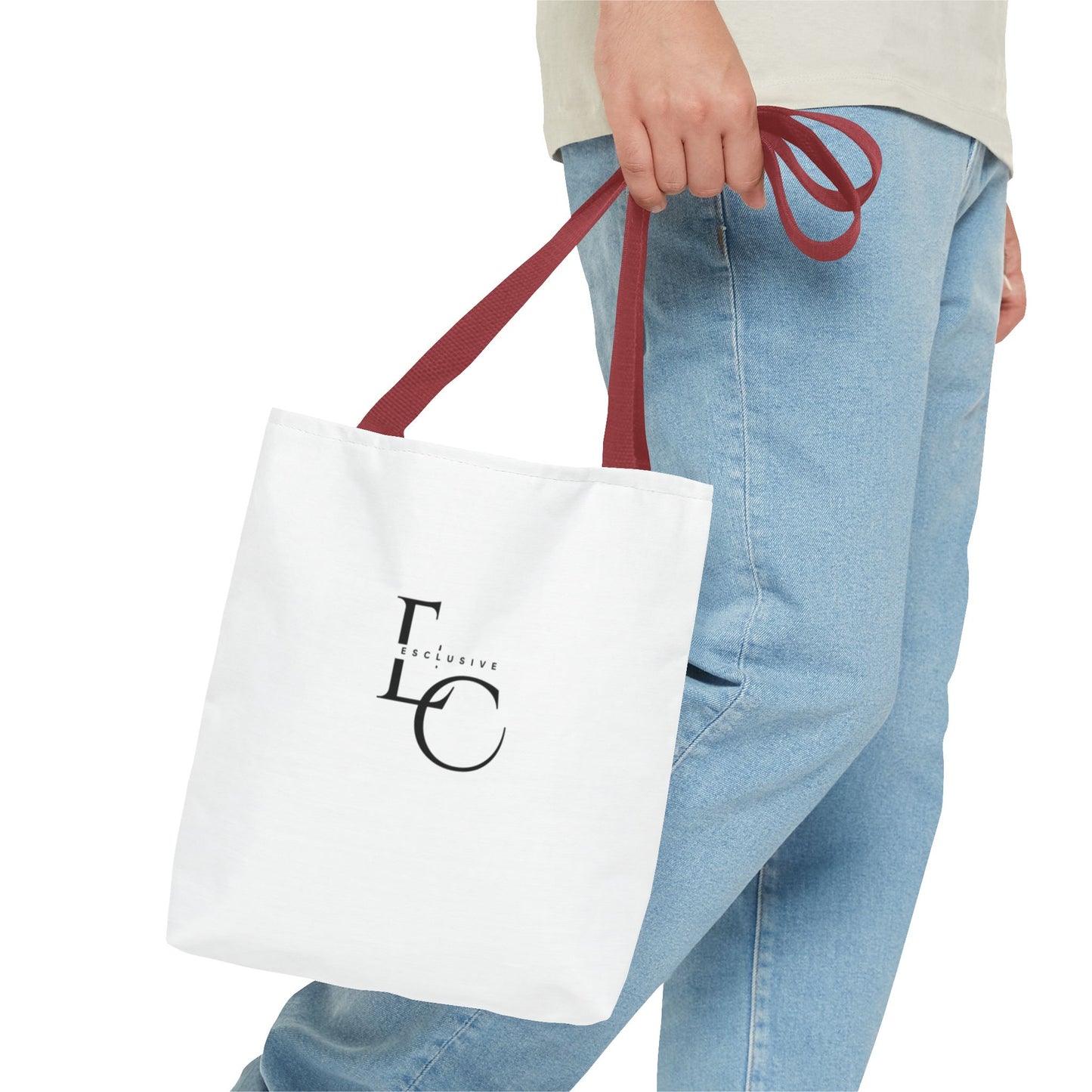 Minimalist Black Tote Bag with EO Monogram Logo — Stylish Everyday Canvas Tote