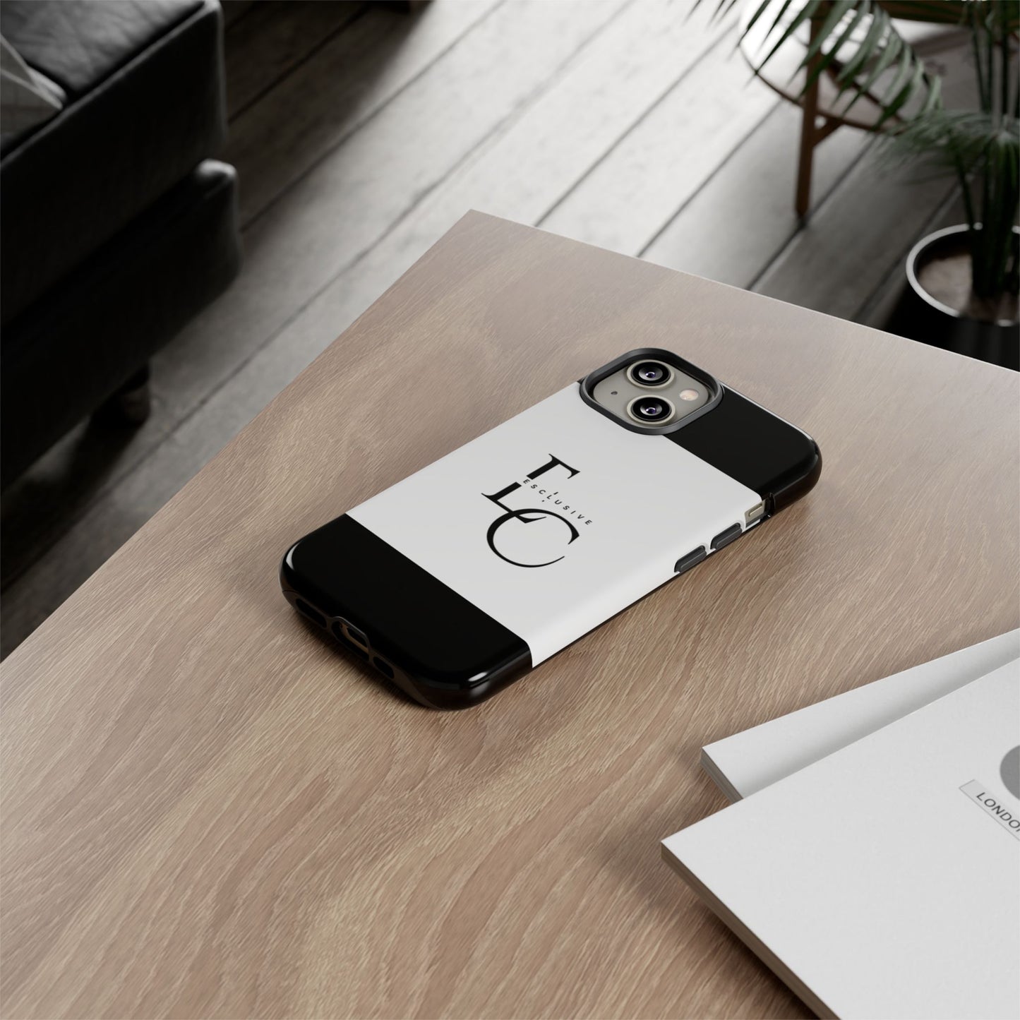 LC Exclusive Monogram Tough Phone Case — Black & White Slim Protective Cover
