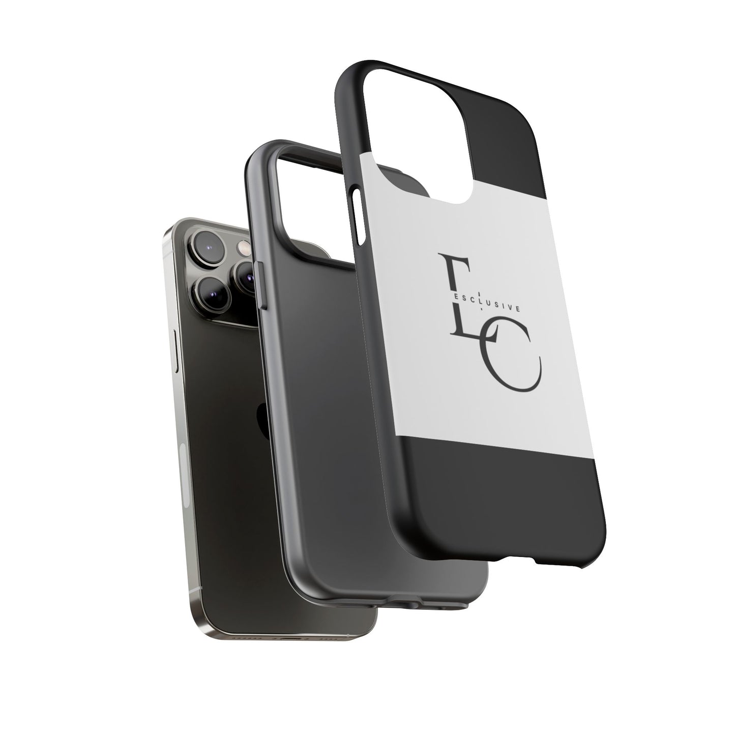 LC Exclusive Monogram Tough Phone Case — Black & White Slim Protective Cover