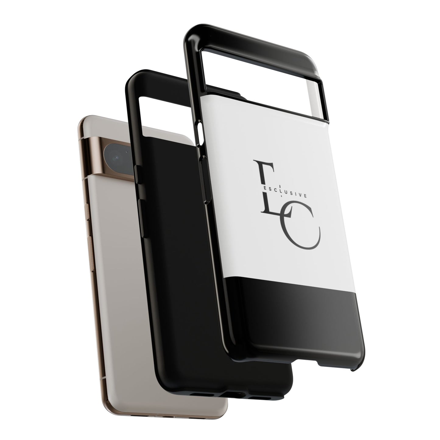 LC Exclusive Monogram Tough Phone Case — Black & White Slim Protective Cover