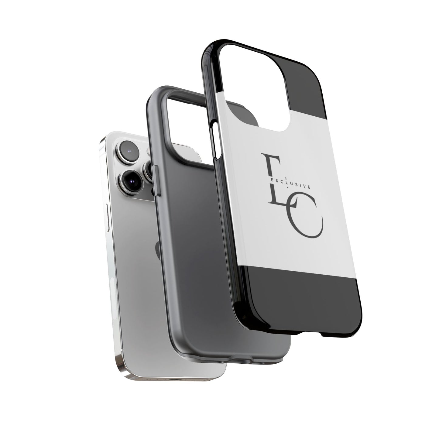 LC Exclusive Monogram Tough Phone Case — Black & White Slim Protective Cover