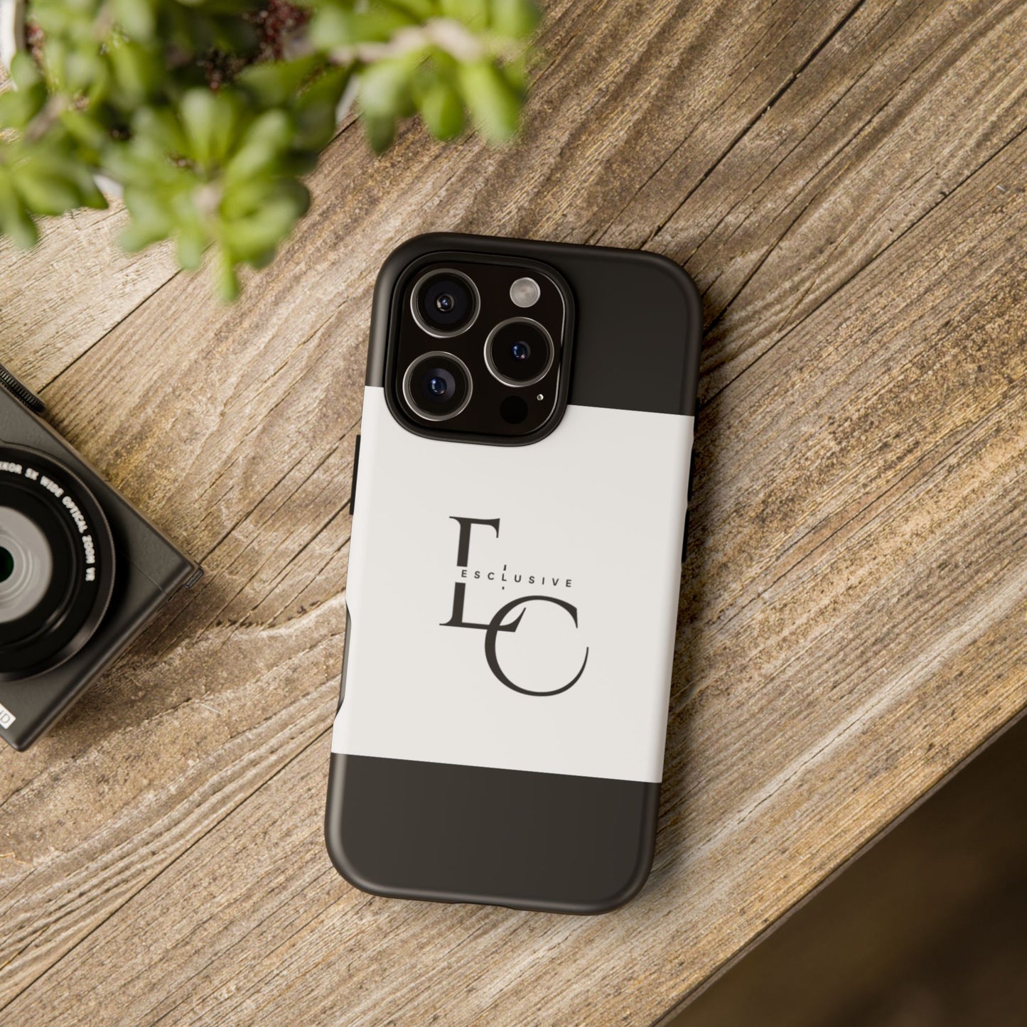 LC Exclusive Monogram Tough Phone Case — Black & White Slim Protective Cover